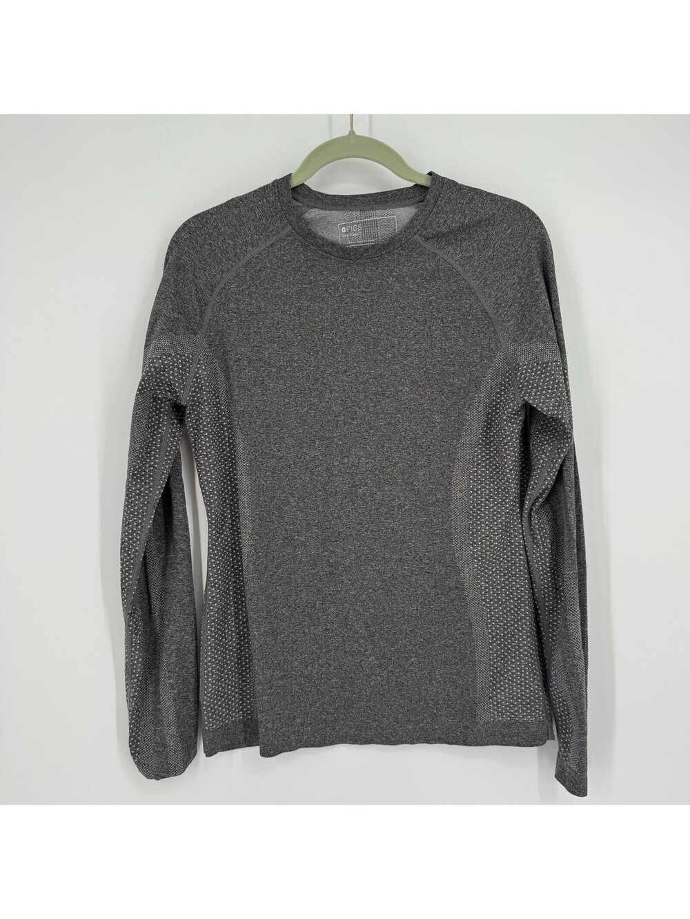 Figs top womens large gray long sleeve stretch seamless doctor nurse scrub